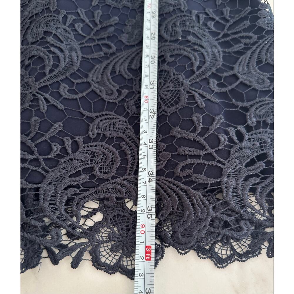 Lauren Ralph Lauren Navy Lace Cocktail Dress Size 10 Cap Sleeve Scalloped Hem - Picture 8 of 15